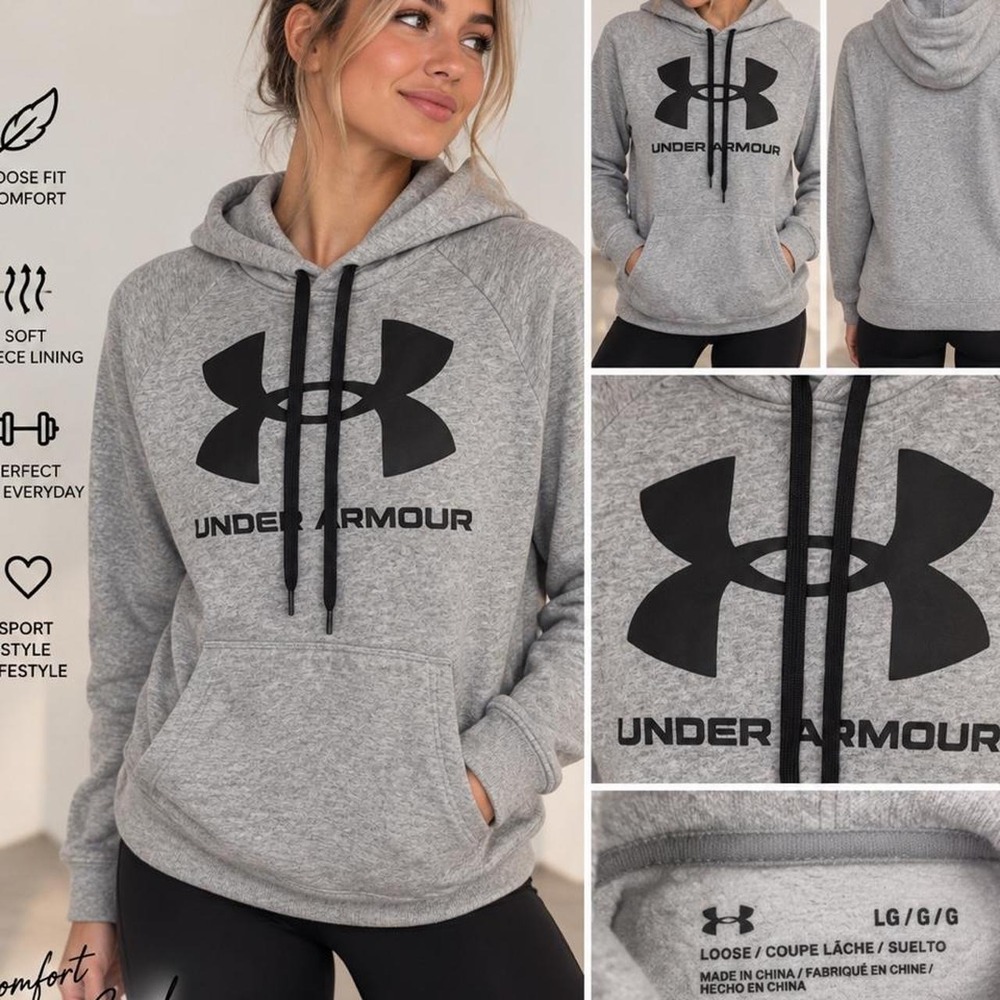 Under Armour Gray Logo Hoodie 🩶